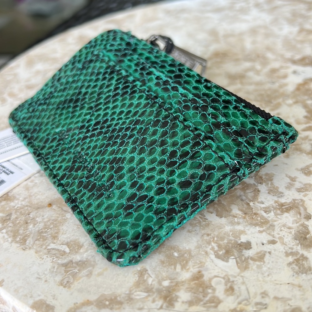 AIMEE KESTENBERG Alia Skinny ID case credit card holder in Emerald Snake - Picture 16 of 17